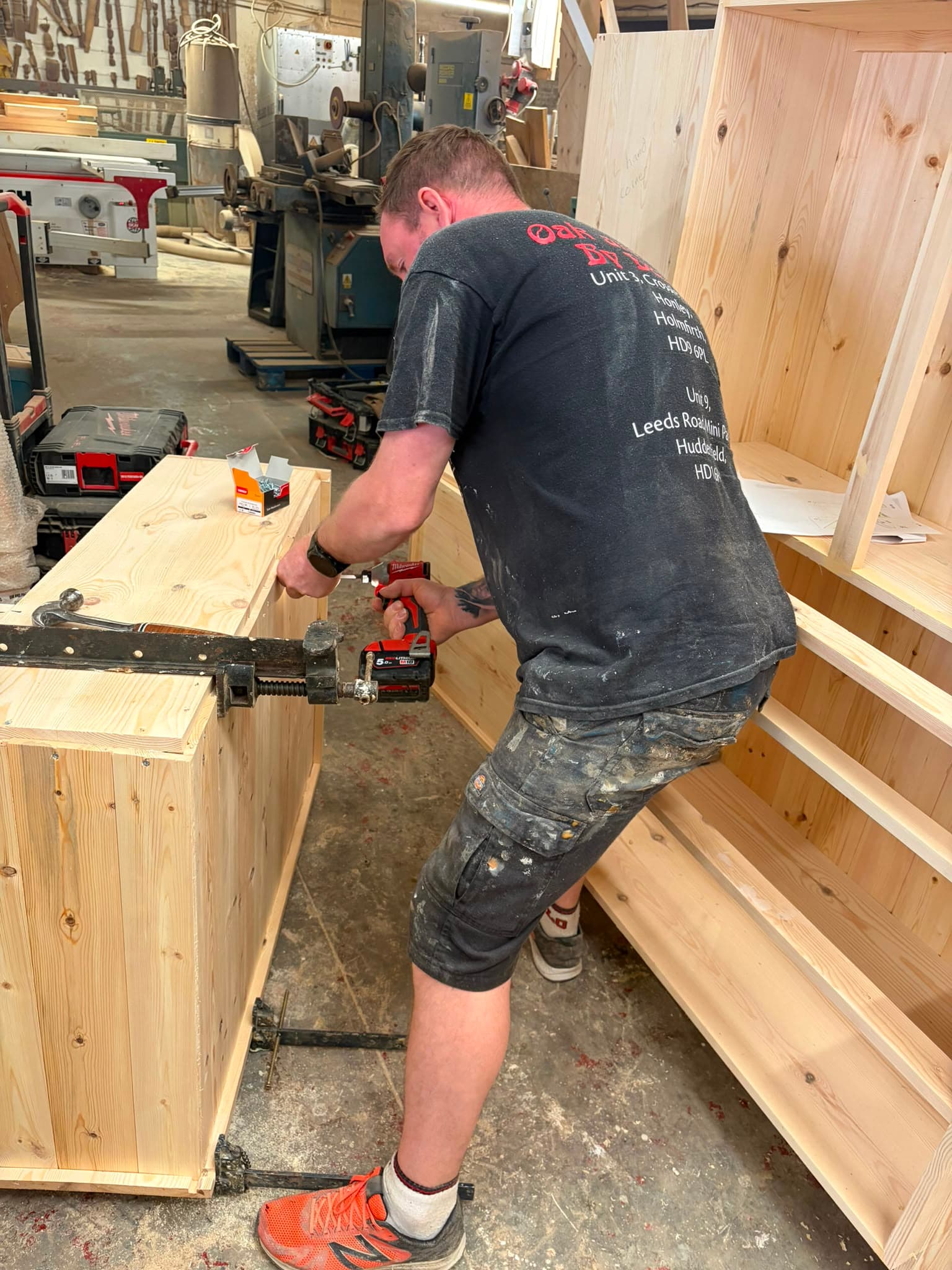 Daniel Fitzpatrick in the Honley workshop