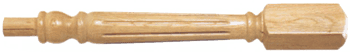 Fluted hand-turned wooden newel post, 120mm